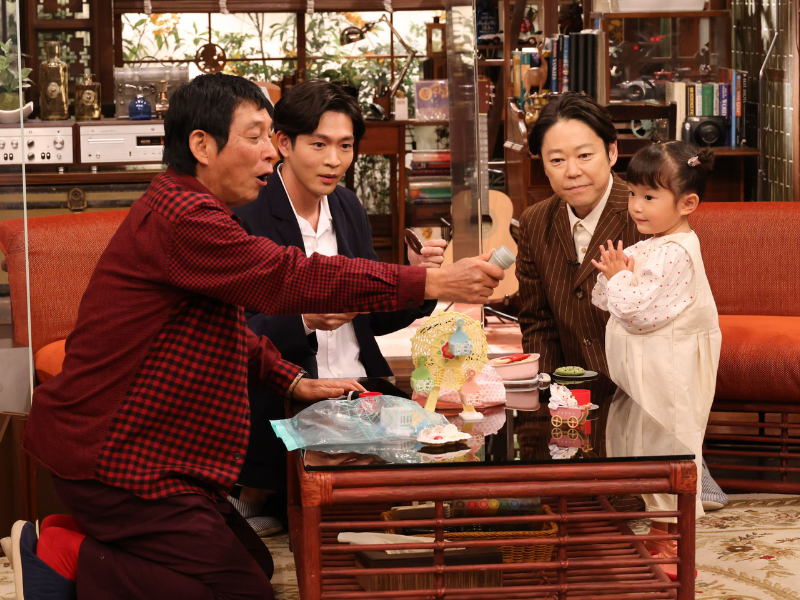 『さんまのまんま秋SP』さんま、阿部サダヲ、松下洸平が、ののちゃんとおままごと! その可愛さにメロメロに!