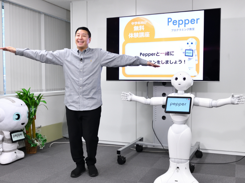 「ロボットを動かせたらもっとネタの幅が広がる」チョコプラ長田ともう中学生がPepperプログラミング教室の体験で大興奮!