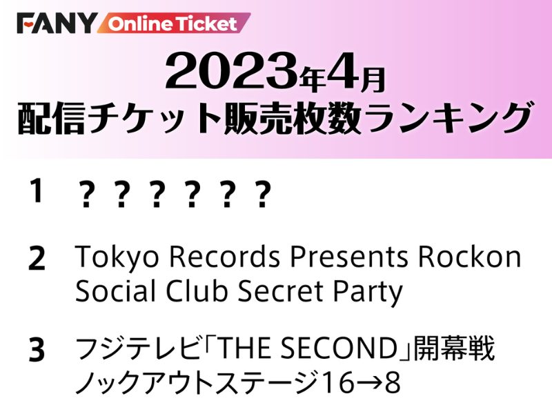 4月にFANYオンラインチケットで一番売れた公演は!?～2023年4月 FANY オンラインチケット 月間ランキング～