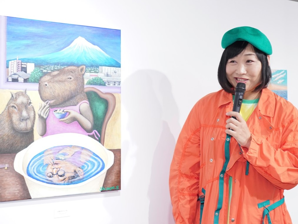 南キャンしずちゃんが銀座で初個展! 相方・山里が「新婚夫の絵