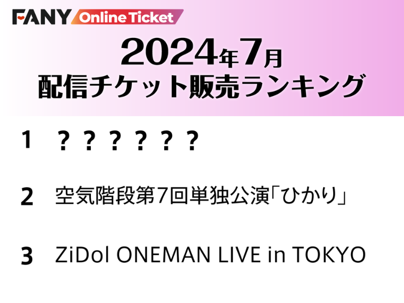 7月にFANYオンラインチケットで一番売れた公演は!?～2024年7月 FANY オンラインチケット 月間ランキング