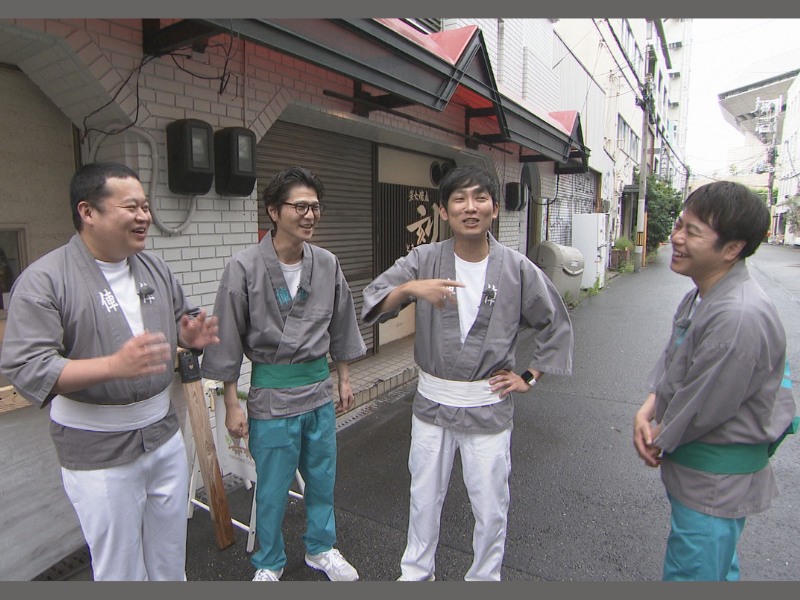 ノンスタとモグライダーが大阪・ミナミを街ブラ! 吉本新喜劇の吉田裕と千葉公平も乱入で“ドリル合戦”に!?『大阪ほんわかテレビ』