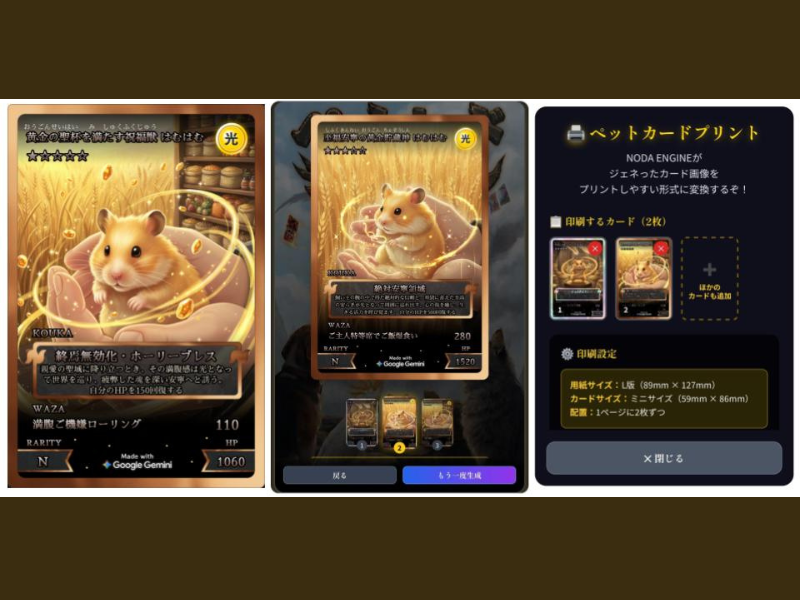 1日で130万アクセスを記録した野田クリスタル×Gemini『ペットカードジェネレーター』が進化して再公開!