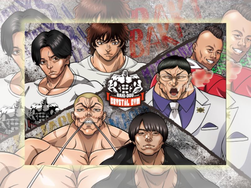 野田クリスタルらが“刃牙化”!? アニメ『刃牙道』×クリスタルジムがコラボ!